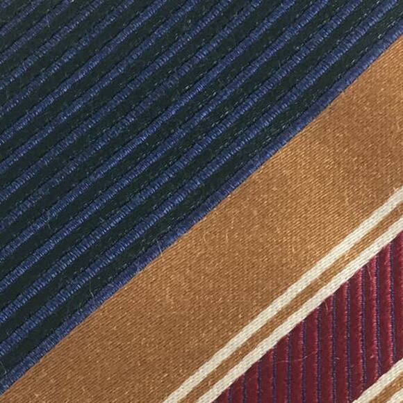 HENRY JACOBSON SILK BLEND REGIMENT STRIPE NECKTIE - Picture 3 of 15